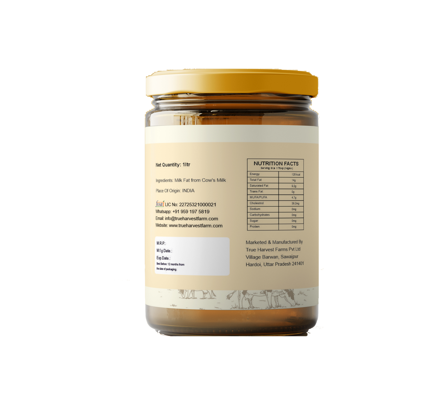 TRUE HARVEST Farm Fresh Bilona Cow Ghee